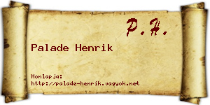 Palade Henrik névjegykártya